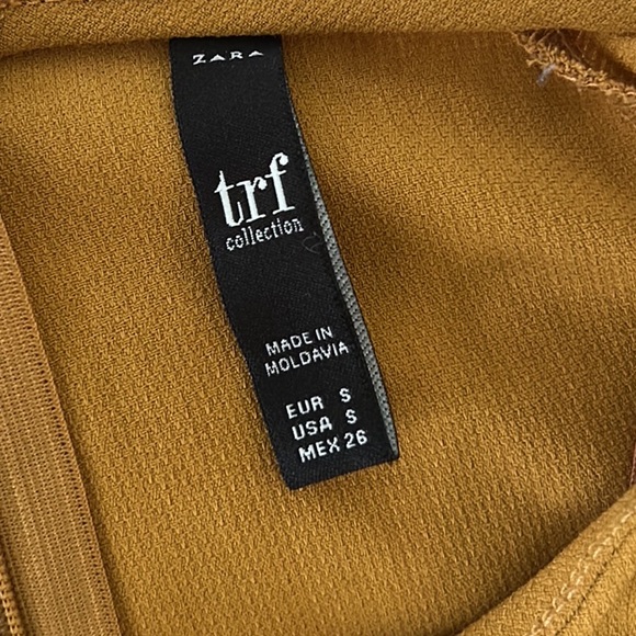 Zara Mustard Yellow Flutter Sleeve Shift Mini Dress - S - Picture 8 of 8